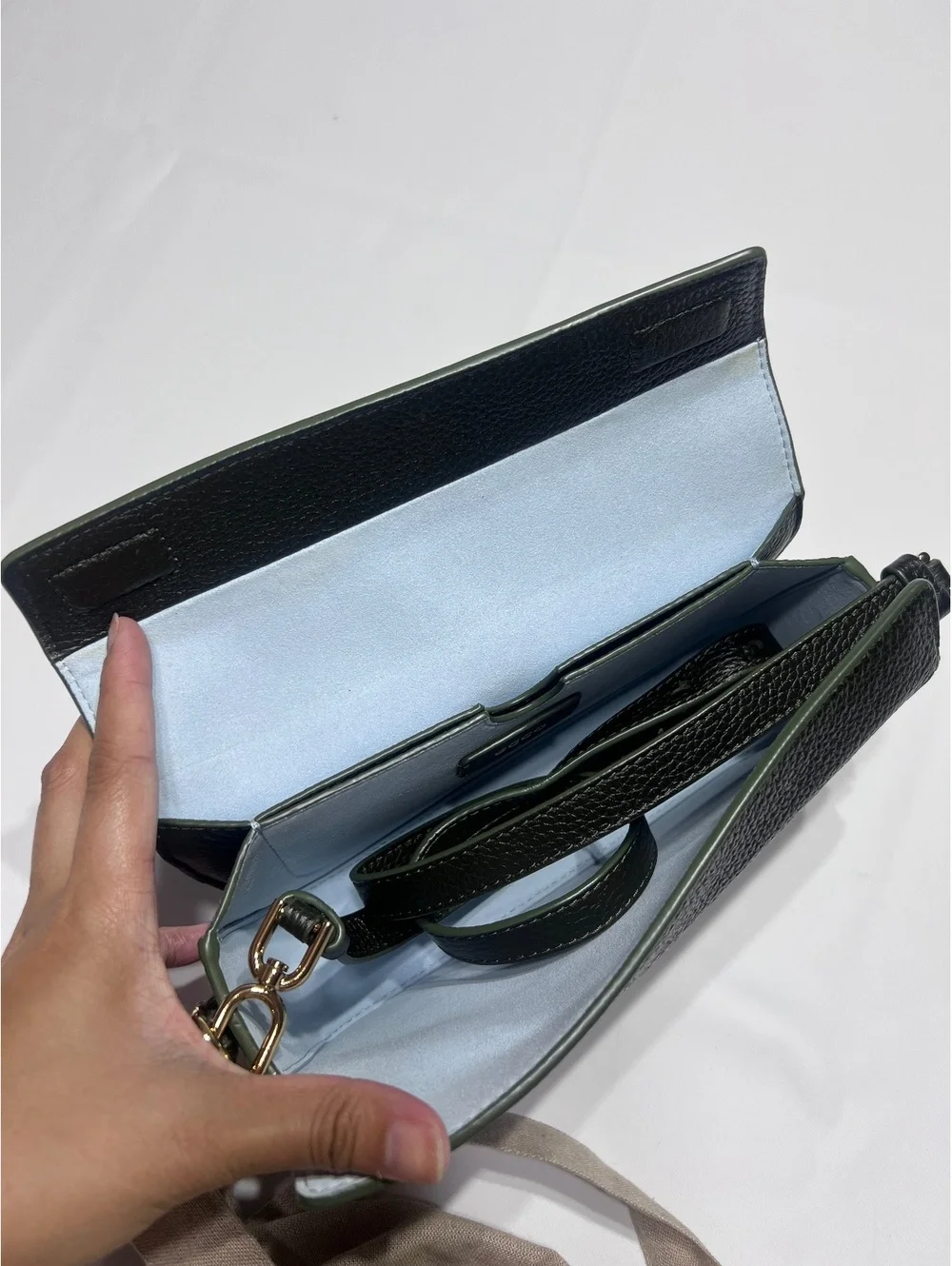 Ecco Leather Crossbody Clutch Bag with Adjustable Strap